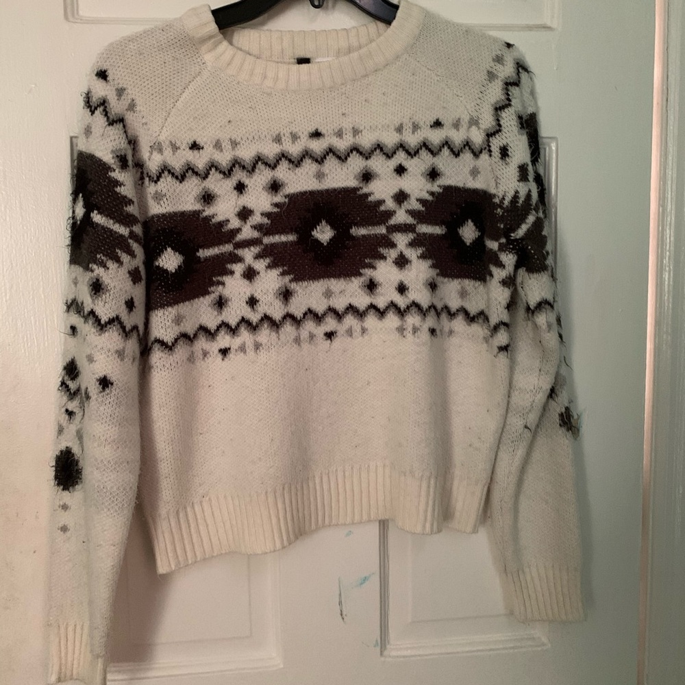 Black and White Fuzzy Sweater